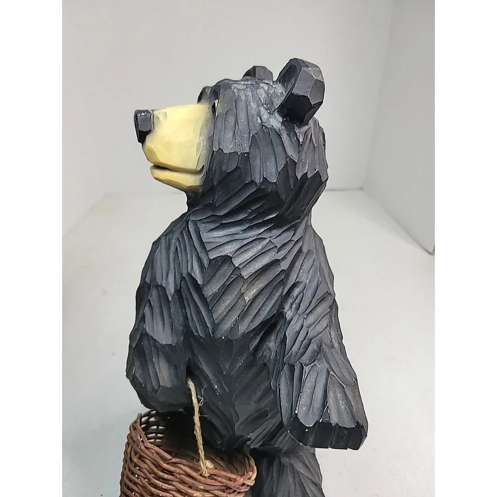 Black Bear with Basket Door Greeter Approximately 14 Inches Decor Resin ?